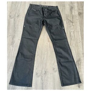NWT Cowgirl Tuff Blackout Black Coated Denim Western Bootcut Jeans Size 31x35